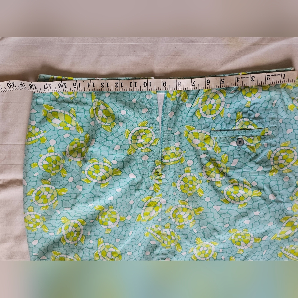 Lilly Pulitzer Skirt Mosaic Blue Green Turtles Sz 14 - Picture 7 of 8